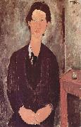 Portrat des Chaiim Soutine, an einem Tisch sitzend Amedeo Modigliani